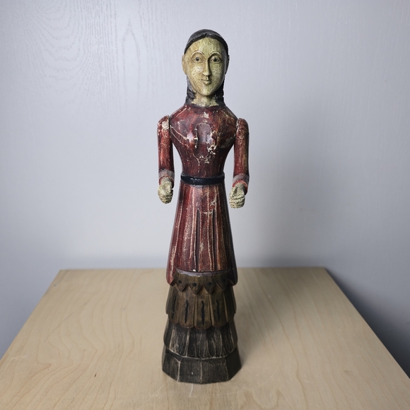 Rajasthan India Folk Art Doll With Moveable Arms - Picture 7 of 10